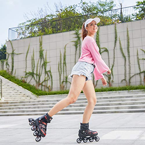 Hikole Patines en Línea para Niñas y Niños Patines 4 Ruedas Ajustable con Luz Tamaño 30-41 per Niños y Adulto(S,30-33)