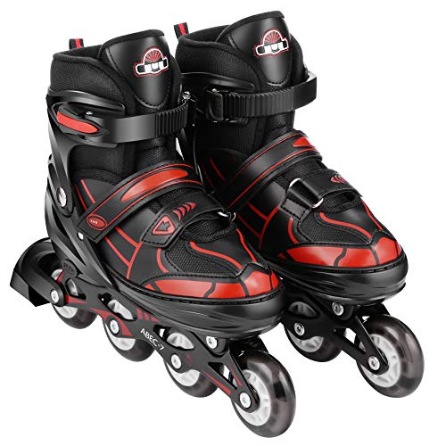 Hikole Patines en Línea para Niñas y Niños Patines 4 Ruedas Ajustable con Luz Tamaño 30-41 per Niños y Adulto(S,30-33)