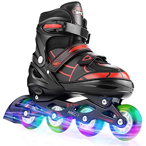 Hikole Patines en Línea para Niñas y Niños Patines 4 Ruedas Ajustable con Luz Tamaño 30-41 per Niños y Adulto(S,30-33) Hikole Patines en Línea para Niñas y Niños Patines 4 Ruedas Ajustable con Luz Tamaño 30-41 per Niños y Adulto(S,30-33)
