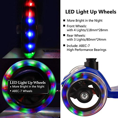 Hikole Patinete Infantil 3 Ruedas, niños de Altura Ajustable Scooter para niños y niñas 3-12, luz LED Intermitente Ruedas de PU (Almacén checo) Hikole Patinete Infantil 3 Ruedas, niños de Altura Ajustable Scooter para niños y niñas 3-12, luz LED Intermitente Ruedas de PU (Almacén checo)