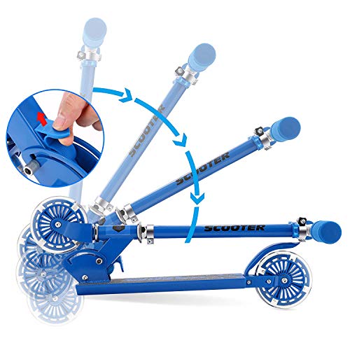 Hikole Patinetes para niños con Ruedas de luz LED, Patinetes de Altura Ajustable para Niños y Niñas, Freno de Guardabarros Trasero, Patinetes Ligero Plegable de 5 LB, Capacidad de Peso de 110 LB Hikole Patinetes para niños con Ruedas de luz LED, Patinetes de Altura Ajustable para Niños y Niñas, Freno de Guardabarros Trasero, Patinetes Ligero Plegable de 5 LB, Capacidad de Peso de 110 LB