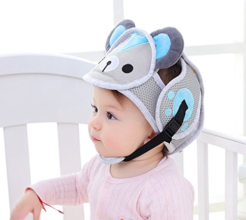 Hillento Casco de Seguridad del bebé, los niños Infantiles del niño Anti-colisión Frontal Tapa Protectora, arneses Ajustables Protector de Cabeza sin colchón Golpes de Cabeza, Oso