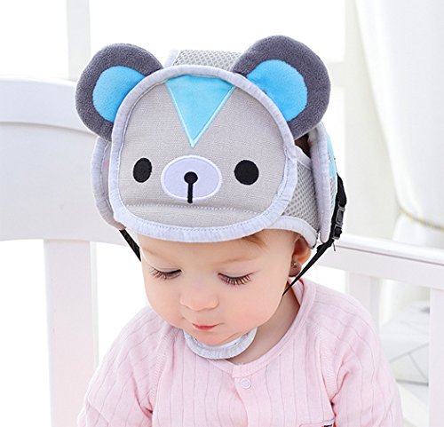 Hillento Casco de Seguridad del bebé, los niños Infantiles del niño Anti-colisión Frontal Tapa Protectora, arneses Ajustables Protector de Cabeza sin colchón Golpes de Cabeza, Oso