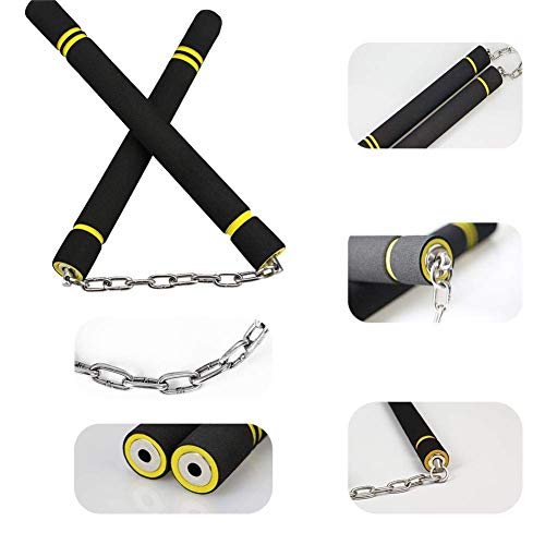 Hilmocho 2 Pack Artes Marciales Espuma Nunchaku Entrenamiento de Práctica Acolchada Nunchucks para Niños