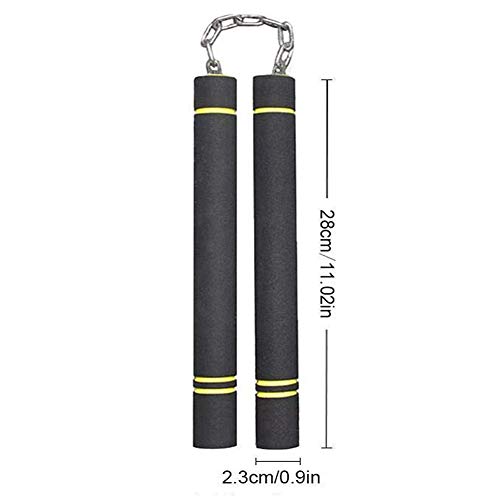 Hilmocho 2 Pack Artes Marciales Espuma Nunchaku Entrenamiento de Práctica Acolchada Nunchucks para Niños