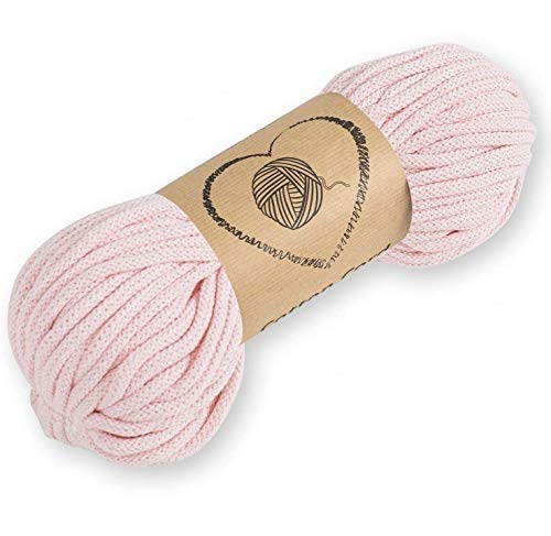 hilo macrame cuerda algodon - hilos para macrame 5 mm rosa polvo