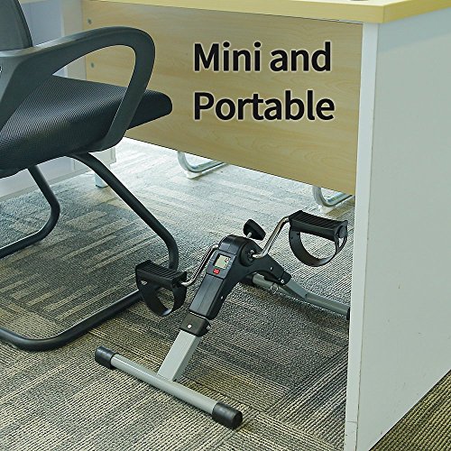 himaly Mini Bicicleta de Ejercicio portátil casa Pedal Ejercicio Gimnasio Fitness Brazo de Entrenamiento Cardiovascular Resistencia Ajustable con Pantalla LCD para Mujeres y Hombres