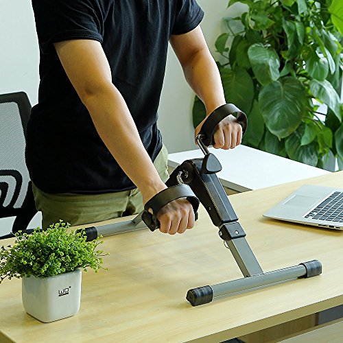 himaly Mini Bicicleta de Ejercicio portátil casa Pedal Ejercicio Gimnasio Fitness Brazo de Entrenamiento Cardiovascular Resistencia Ajustable con Pantalla LCD para Mujeres y Hombres