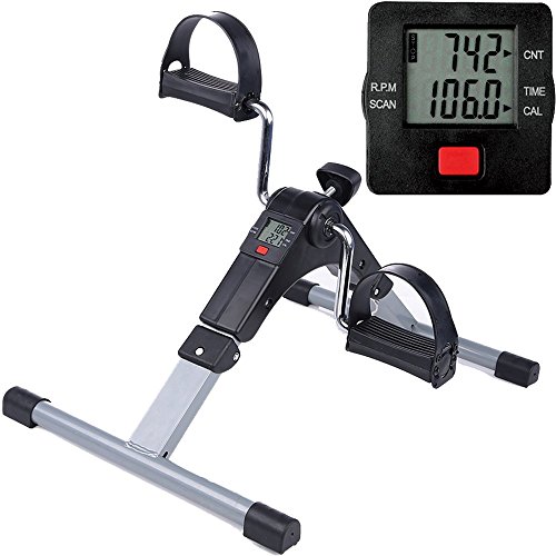 himaly Mini Bicicleta de Ejercicio portátil casa Pedal Ejercicio Gimnasio Fitness Brazo de Entrenamiento Cardiovascular Resistencia Ajustable con Pantalla LCD para Mujeres y Hombres