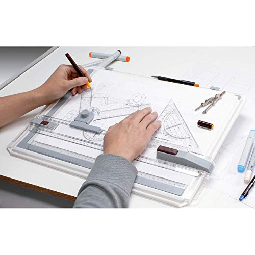 Himimi A3 Tableros de dibujo Mesa de dibujo, herramienta de dibujo multifuncional con regla clara Movimiento paralelo y ángulo de sistema de medición ajustable Himimi A3 Tableros de dibujo Mesa de dibujo, herramienta de dibujo multifuncional con regla clara Movimiento paralelo y ángulo de sistema de medición ajustable