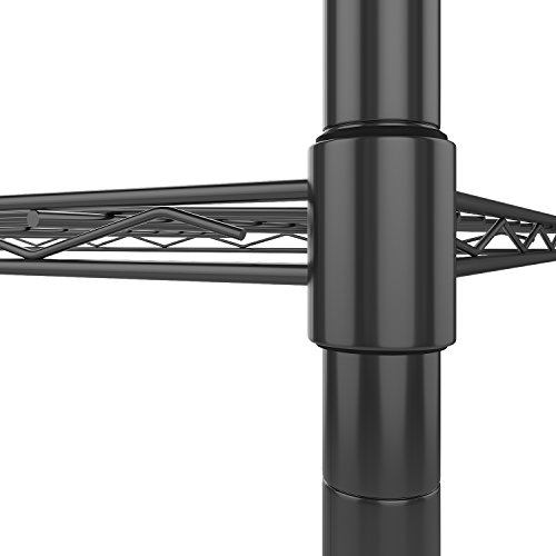 Himimi Estantería Estantería de Cocina Estantería en Metal con Ganchos Laterales de Cromado 54 x 29 x 160 cm,Negro Himimi Estantería Estantería de Cocina Estantería en Metal con Ganchos Laterales de Cromado 54 x 29 x 160 cm,Negro