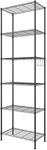 Himimi Estantería Estantería de Cocina Estantería en Metal con Ganchos Laterales de Cromado 54 x 29 x 160 cm,Negro Himimi Estantería Estantería de Cocina Estantería en Metal con Ganchos Laterales de Cromado 54 x 29 x 160 cm,Negro