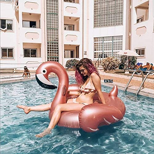 Hinchable Colchoneta Flamenco Inflable Flamenco Piscina Flotador Gigante de Flamenco para Piscina (Oro inflable flamenco)