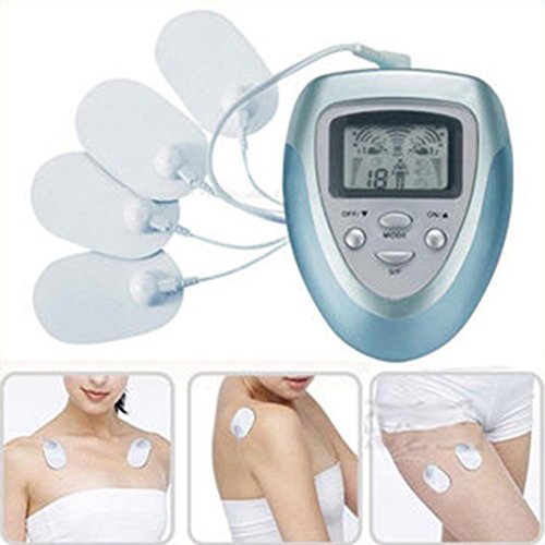 Hinmay - Estimulador de pulso, 8 modos de masaje, cuerpo completo, masajeador muscular, pulso eléctrico, 4 almohadillas