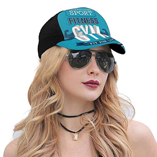 Hip Hop Sun Hat Baseball Cap,Fit For Life Bodybuilding Sport Biceps Sportsman Athletic Muscular Form,For Men&Women