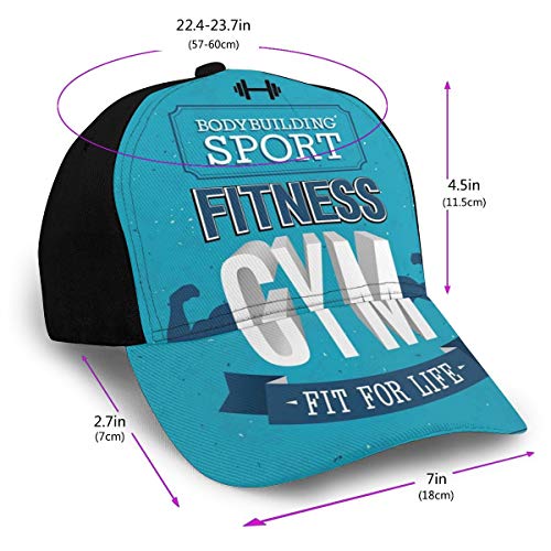 Hip Hop Sun Hat Baseball Cap,Fit For Life Bodybuilding Sport Biceps Sportsman Athletic Muscular Form,For Men&Women Hip Hop Sun Hat Baseball Cap,Fit For Life Bodybuilding Sport Biceps Sportsman Athletic Muscular Form,For Men&Women