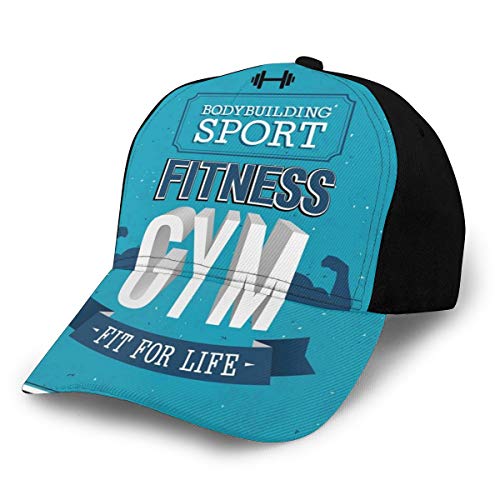 Hip Hop Sun Hat Baseball Cap,Fit For Life Bodybuilding Sport Biceps Sportsman Athletic Muscular Form,For Men&Women