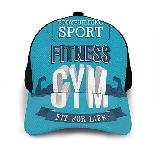 Hip Hop Sun Hat Baseball Cap,Fit For Life Bodybuilding Sport Biceps Sportsman Athletic Muscular Form,For Men&Women