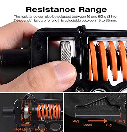 Hipier Entrenamiento de Agarre de Mano Ejercitador de Mano y Antebrazo Hand Grip Strengthener Empuñadura Fortalecedor de Dedos para Atletas y Músicos para Aumentar la Fuerza