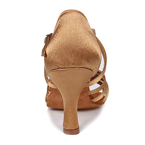 HIPPOSEUS Mujeres Zapatos de Baile Latino Práctica de satén Salón de Baile Zapatos de Baile de Rendimiento con Correas Cruzadas Punta Abierta,FWZJ-CL-BDJ-7,Marrón Claro Color,EU 38 HIPPOSEUS Mujeres Zapatos de Baile Latino Práctica de satén Salón de Baile Zapatos de Baile de Rendimiento con Correas Cruzadas Punta Abierta,FWZJ-CL-BDJ-7,Marrón Claro Color,EU 38