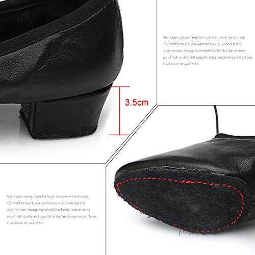 HIPPOSEUS Zapatos de Baile para Mujer con Dedos Cerrados Zapatos de práctica de Entrenamiento para Maestros de Baile Tacón bajo,ES101-LT,Negro Color,EU 39
