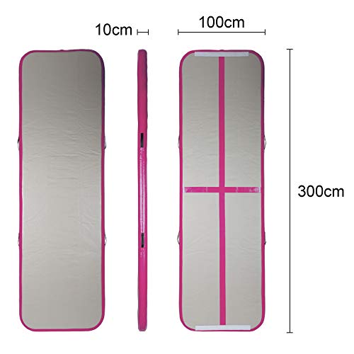 HIRAM Colchoneta Hinchable 300 x 100 x 10 cm Colchoneta de Gimnasia Inflable Tumbling Mat Gimnasia para Gimnasio/Yoga/Entrenamiento/Niños/Tumbado/Parque/Uso Doméstico HIRAM Colchoneta Hinchable 300 x 100 x 10 cm Colchoneta de Gimnasia Inflable Tumbling Mat Gimnasia para Gimnasio/Yoga/Entrenamiento/Niños/Tumbado/Parque/Uso Doméstico