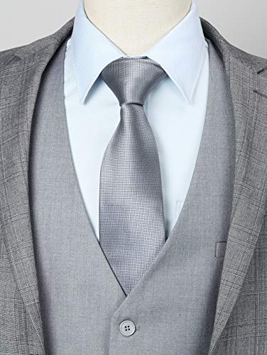 HISDERN Chaleco formal para hombres Fiesta de negocios Chaleco de algodon Chaleco de color s¨®lido Gris-1