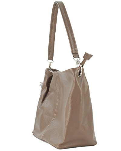 histoireDaccessoires - Bolso de Cuero de Mujer para Llevar al Hombro - SA094623GO-Amanda - Topo, TU