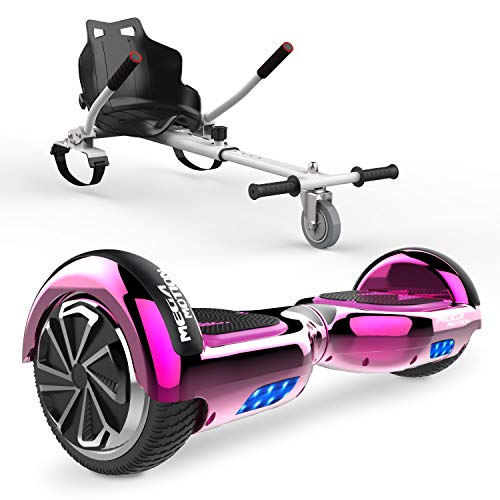 HITWAY 6.5” Patinete Eléctrico con Silla, Hoverboards Bluetooth, Scooter Eléctrico Asiento Kart, Self Balancing Scooter Potente Motor con Indicador LED, Regalo para Niños