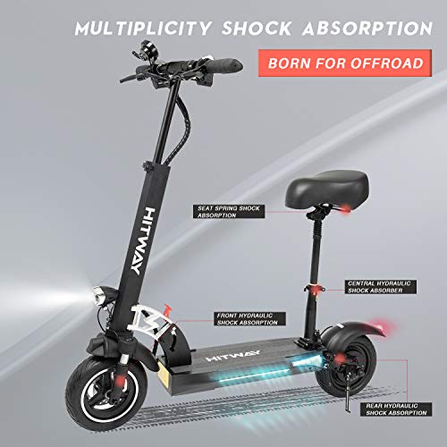 HITWAY Patinete eléctrico, Patinete Electrico Adultos Potencia máxima de 800 W, Patinete eléctrico Plegable, 50 Km Alcance, 3 Modos de conducción, Scooter portátil Plegable para Adultos