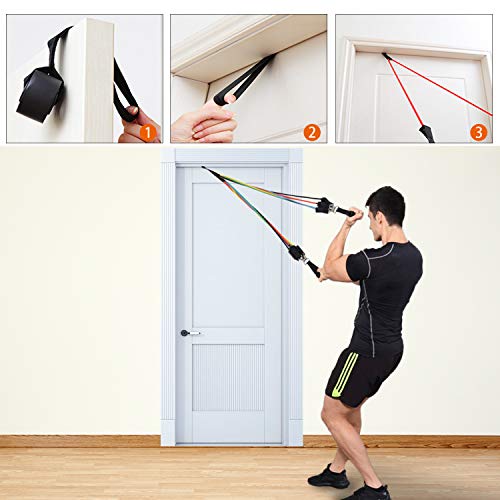 Hiveseen Bandas Elásticas Fitness 150LBS, Set Bandas de Resistencia 11 PCS, 5 Tubos de Látex con Ancla de Puerta y Manijas, Entrenamiento de Resistencia para Fitness, Yoga, Rehabilitación Hiveseen Bandas Elásticas Fitness 150LBS, Set Bandas de Resistencia 11 PCS, 5 Tubos de Látex con Ancla de Puerta y Manijas, Entrenamiento de Resistencia para Fitness, Yoga, Rehabilitación