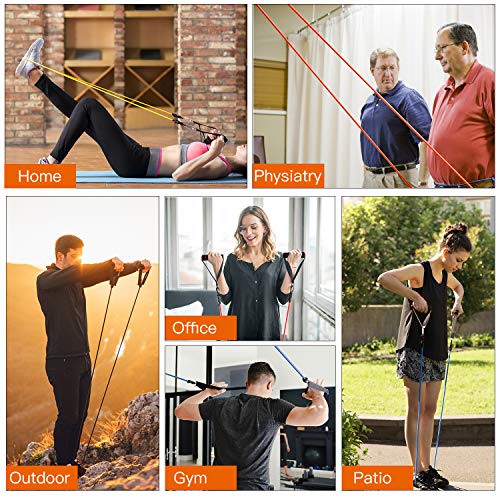 Hiveseen Bandas Elásticas Fitness 150LBS, Set Bandas de Resistencia 11 PCS, 5 Tubos de Látex con Ancla de Puerta y Manijas, Entrenamiento de Resistencia para Fitness, Yoga, Rehabilitación Hiveseen Bandas Elásticas Fitness 150LBS, Set Bandas de Resistencia 11 PCS, 5 Tubos de Látex con Ancla de Puerta y Manijas, Entrenamiento de Resistencia para Fitness, Yoga, Rehabilitación
