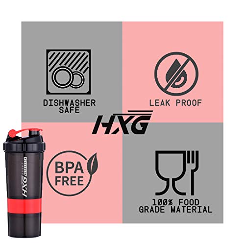 Hivexagon Multi-Almacenamiento Proteína Mezclador Capacidad 500 ml Rojo SA003 Hivexagon Multi-Almacenamiento Proteína Mezclador Capacidad 500 ml Rojo SA003