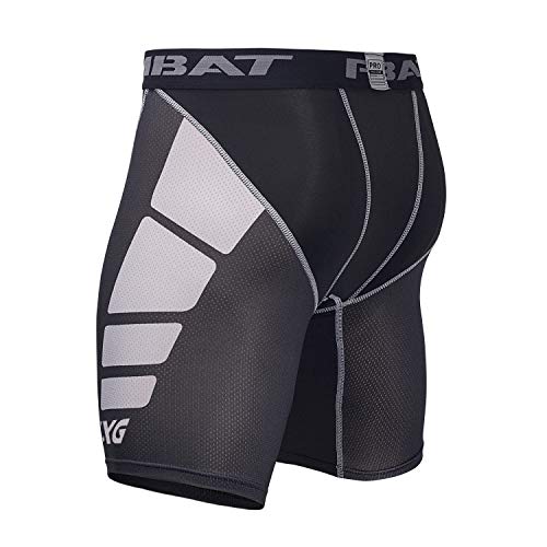 Hivexagon Pantalones Cortos de Compresión de Media Pierna para Deportes, Correr y Entrenamiento de Gimnasio SM008GYXL