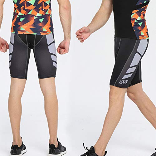 Hivexagon Pantalones Cortos de Compresión de Media Pierna para Deportes, Correr y Entrenamiento de Gimnasio SM008GYXL