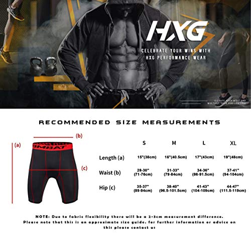 Hivexagon Pantalones Cortos de Compresión de Media Pierna para Deportes, Correr y Entrenamiento de Gimnasio SM008RDL