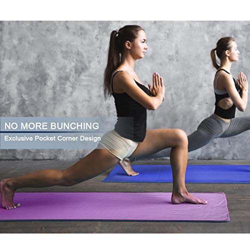 Hivexagon Toalla de Yoga con Esquinas de Anclaje, Toalla de Yoga Antideslizante, Material de Microfibra, súper Suave, Absorbente del Sudor, Ideal para Yoga, Pilates y Entrenamiento (púrpura) Hivexagon Toalla de Yoga con Esquinas de Anclaje, Toalla de Yoga Antideslizante, Material de Microfibra, súper Suave, Absorbente del Sudor, Ideal para Yoga, Pilates y Entrenamiento (púrpura)