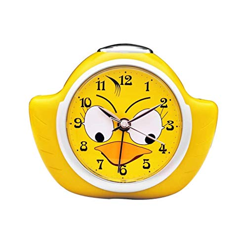 HIZ 4"Mini Sin tictac Clásico Reloj de Pulsera Reloj de Cuarzo para Niños de Dibujos Animados Silenciosos Creativos Silenciosos Reloj Perezoso (Color : Yellow)