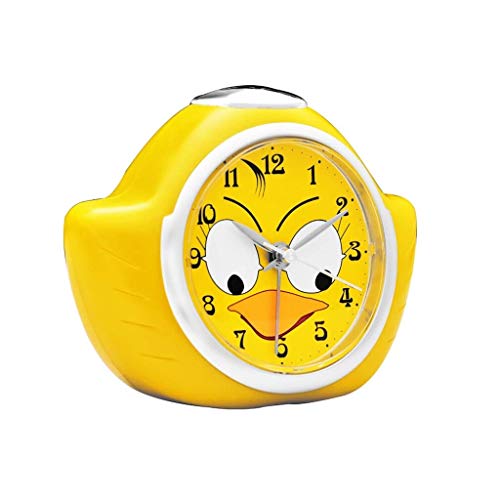 HIZ 4"Mini Sin tictac Clásico Reloj de Pulsera Reloj de Cuarzo para Niños de Dibujos Animados Silenciosos Creativos Silenciosos Reloj Perezoso (Color : Yellow)