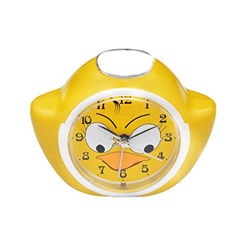 HIZ 4"Mini Sin tictac Clásico Reloj de Pulsera Reloj de Cuarzo para Niños de Dibujos Animados Silenciosos Creativos Silenciosos Reloj Perezoso (Color : Yellow)