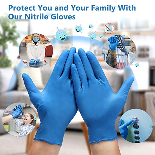 Hizek 100 piezas guantes azul, sin polvo de talco, sin látex, antialérgicos, resistentes al desgaste,L Hizek 100 piezas guantes azul, sin polvo de talco, sin látex, antialérgicos, resistentes al desgaste,L