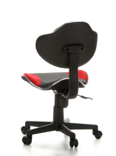 hjh OFFICE 633002 Silla Escritorio para niños KIDDY GTI-2 Tejido Gris/Rojo ergonómico Silla Juvenil