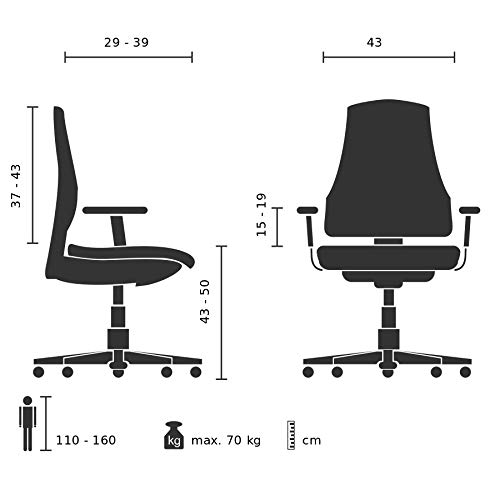 hjh OFFICE 640490 silla para niños KID FLEX tejido de malla naranja silla giratoria ajustable ergonómico acolchado