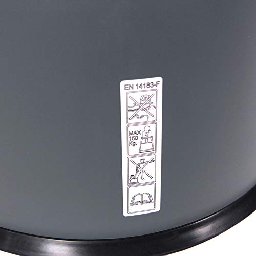 hjh OFFICE 830001 taburete escalera TIO-M I plástico gris oscuro taburete con ruedas cocina hogar oficina hjh OFFICE 830001 taburete escalera TIO-M I plástico gris oscuro taburete con ruedas cocina hogar oficina