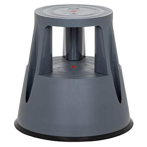 hjh OFFICE 830001 taburete escalera TIO-M I plástico gris oscuro taburete con ruedas cocina hogar oficina hjh OFFICE 830001 taburete escalera TIO-M I plástico gris oscuro taburete con ruedas cocina hogar oficina