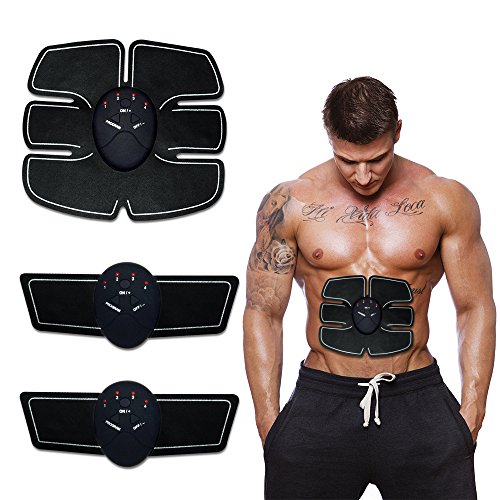 HK Online Smart Fitness 1 Entrenador de Abdominales EMS -2 x estimulador de Brazos, 3 Dispositivos de Control y cinturón de Gimnasio Incluido