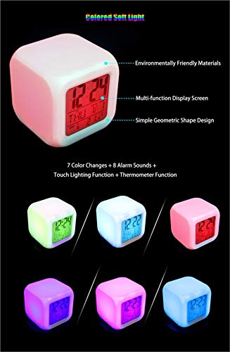 HKOEBST Dragon Ball-Sticker Alarm Clock,Reloj Despertador Digital con Patrón De Dragon Ball,Reloj De Color Lindo Reloj Despertador Musical,Reloj Despertador para Niños,8X8x8 Cm,S