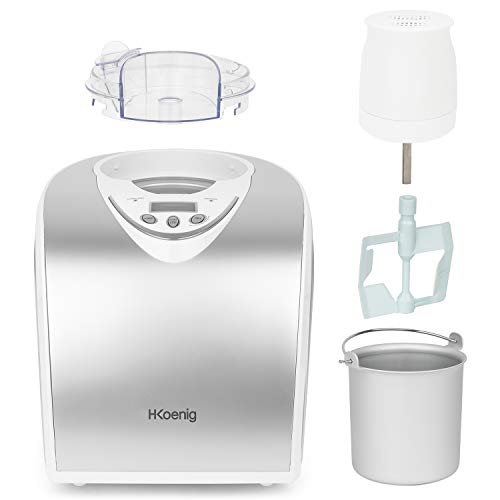 H.Koenig Máquina para Hacer Helados Caseros y Sorbetes, con Compresor 135 W, 1 litros, Gris, Acero Inoxidable HF180 H.Koenig Máquina para Hacer Helados Caseros y Sorbetes, con Compresor 135 W, 1 litros, Gris, Acero Inoxidable HF180