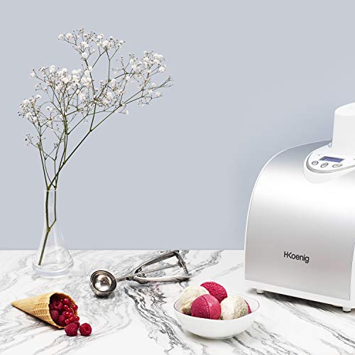 H.Koenig Máquina para Hacer Helados Caseros y Sorbetes, con Compresor 135 W, 1 litros, Gris, Acero Inoxidable HF180 H.Koenig Máquina para Hacer Helados Caseros y Sorbetes, con Compresor 135 W, 1 litros, Gris, Acero Inoxidable HF180