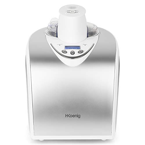 H.Koenig Máquina para Hacer Helados Caseros y Sorbetes, con Compresor 135 W, 1 litros, Gris, Acero Inoxidable HF180 H.Koenig Máquina para Hacer Helados Caseros y Sorbetes, con Compresor 135 W, 1 litros, Gris, Acero Inoxidable HF180